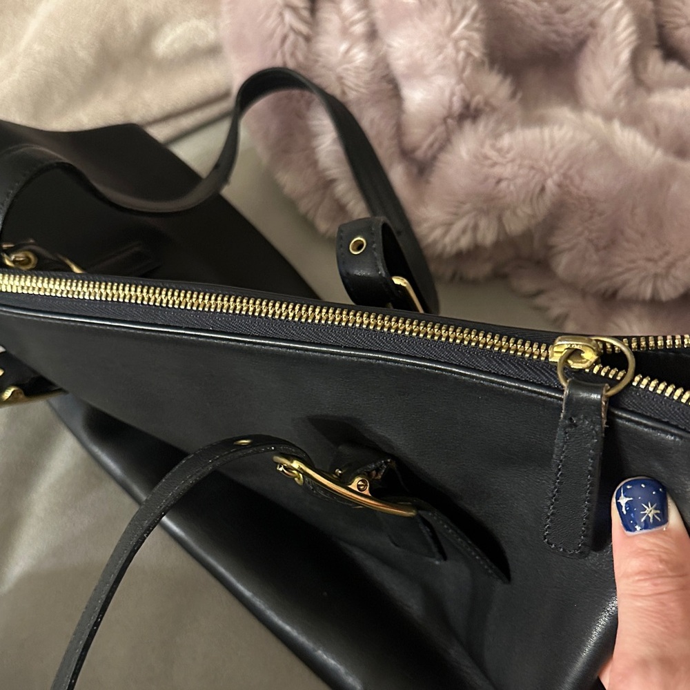 Coach Black Leather Tote Bag - Picture 6 of 10